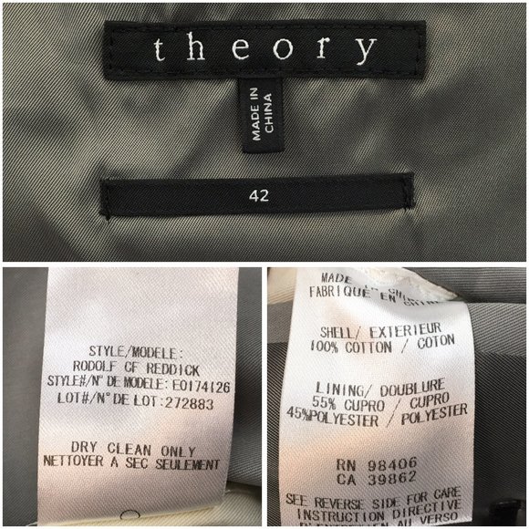 Theory Mens Blazer Sport Coat Two Button Casual Jacket Size 42R Slim Cotton Suit - Picture 8 of 14